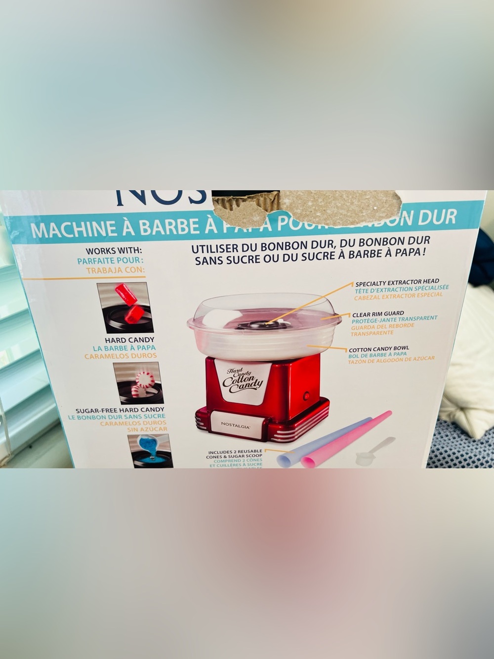 Nostalgia Red and Pink Cotton Candy Maker